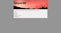 Desktop Screenshot of kenyonhill.com